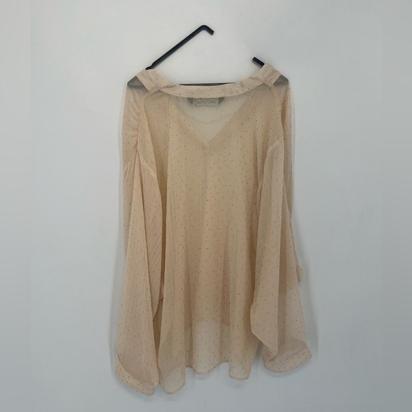 Zara Oversized Rhinestone Semi Sheer Blouse - Picture 9 of 9